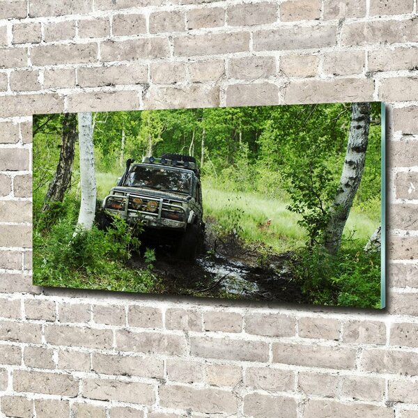 Foto-obraz fotografie na skle Jeep v lese osh-4134018