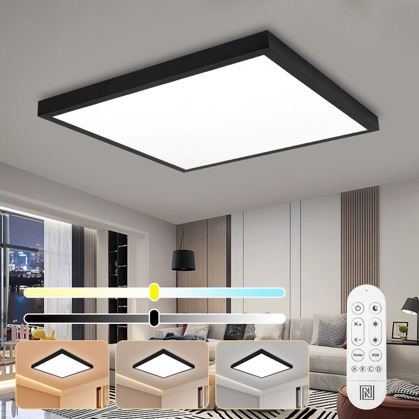 Immax NEO LITE FRAME Smart stropní svítidlo 60x60cm, IP44, CCT, WiFi, Tuya, BEACON černé