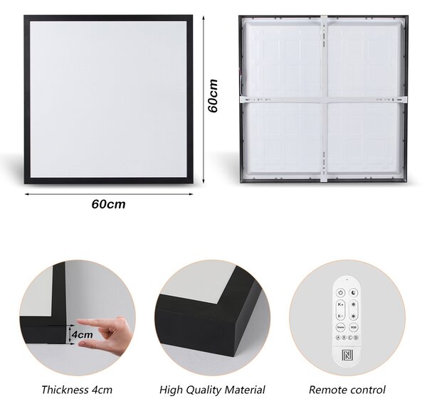Immax NEO LITE FRAME Smart stropní svítidlo 60x60cm, IP44, CCT, WiFi, Tuya, BEACON černé