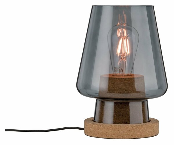 VÝPRODEJ VZORKU Paulmann stolní lampa Iben 1-ramenné kouřové sklo/korek 797.36 P 79736