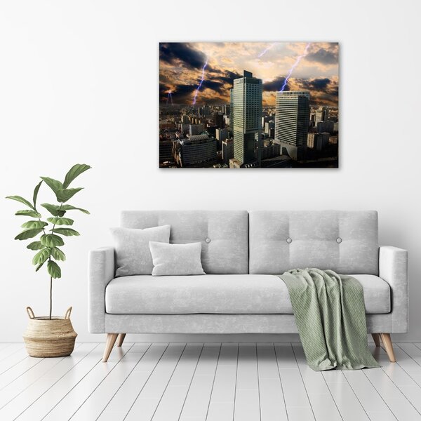 Foto-obraz canvas na rámu Bouře nad Varšavou oc-41880517