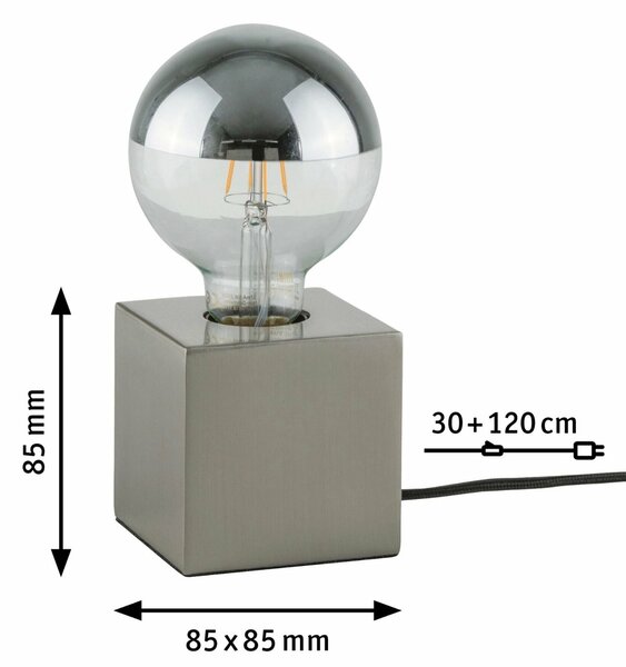 Paulmann stolní lampa Kura 1-ramenné kov kartáčovaný 797.30 P 79730