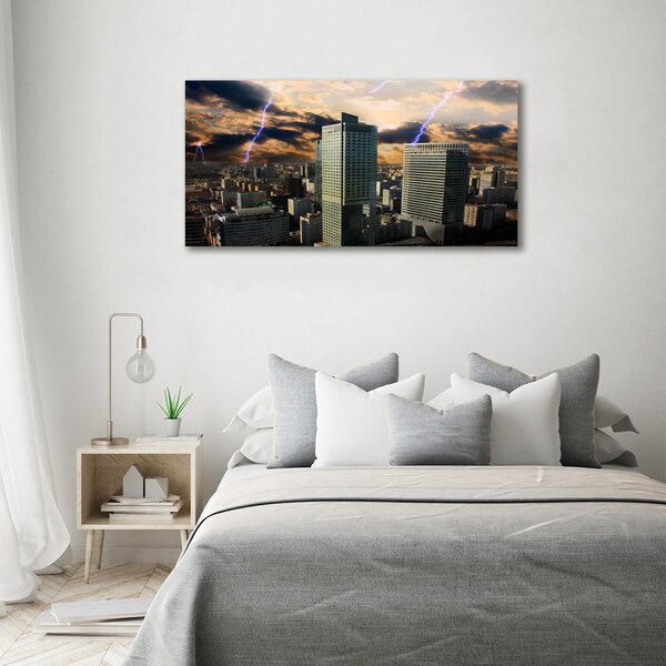 Foto-obraz canvas na rámu Bouře nad Varšavou oc-41880517