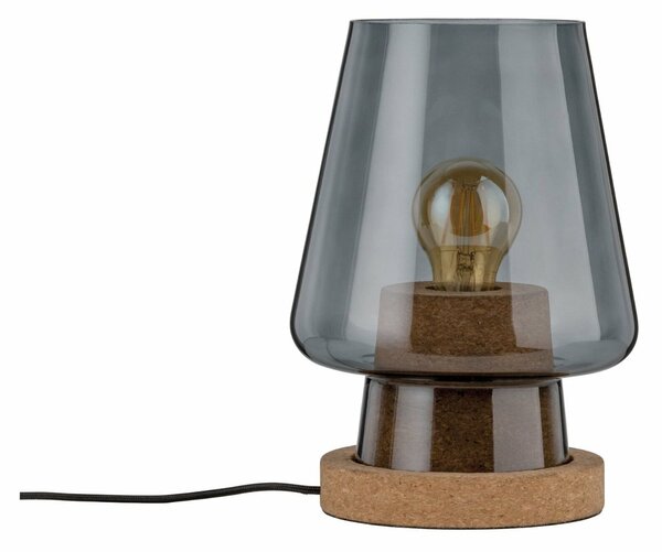 VÝPRODEJ VZORKU Paulmann stolní lampa Iben 1-ramenné kouřové sklo/korek 797.36 P 79736