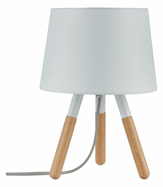 Paulmann stolní lampa Neordic Berit 1-ramenné látkový širm bílá/dřevo 796.46 P 79646
