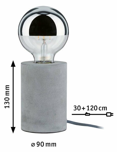 Paulmann stolní lampa Neordic Mik 1-ramenné beton 796.21 P 79621