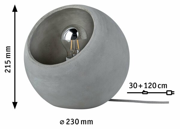 Paulmann stolní lampa Neordic Ingram 1-ramenné beton 796.63 P 79663