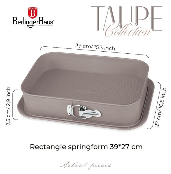 Forma na dort hranatá s titanovým povrchem 39x27 cm Taupe Collection