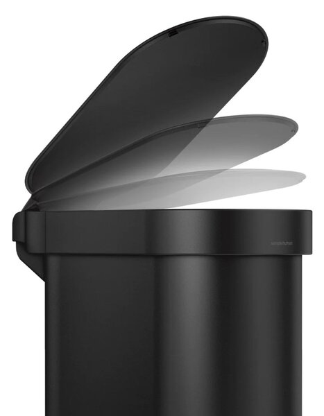 Úzký pedálový odpadkový koš Simplehuman Slim – 45 l, matná černá ocel