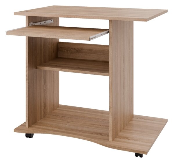 Praktický PC stůl s výsuvnou deskou NEJBY LYLE, dub sonoma