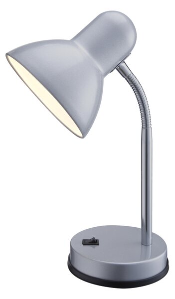 Globo 2487 BASIC - Stolní stříbrná lampička na dětský stůl 1 x E27, 33cm (Stolní kovová stříbrná lampa)