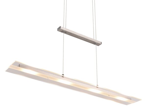 Trio Leuchten R32004107 MILOS - Závěsné stahovací svítidlo v matném niklu , LED 20W, 3000K, 80cm (Stahovací lustr nad stůl nebo sedačku)