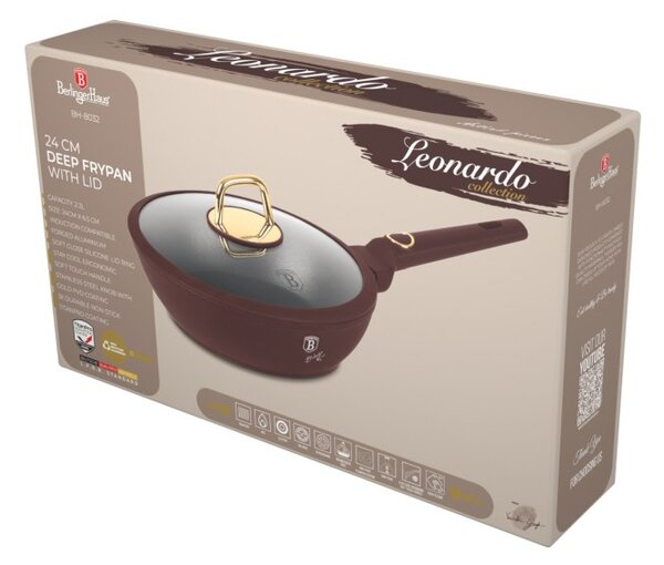 Pánev hluboká s titanovým povrchem a poklicí 24 cm Leonardo Collection