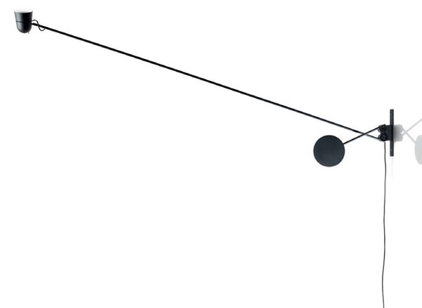 Nástěnná Svítidla Luceplan, Counterbalance, Černá, Obývací pokoj, Kov, Design