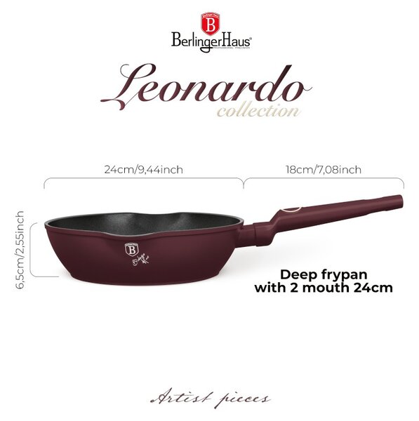 Pánev hluboká s titanovým povrchem 24 cm Leonardo Collection