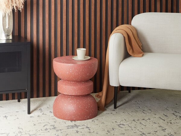 Odkládací stolek FALIRO 37 cm 37 cm Červené terrazzo