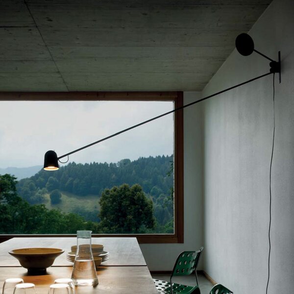 Nástěnná Svítidla Luceplan, Counterbalance, Černá, Obývací pokoj, Kov, Design