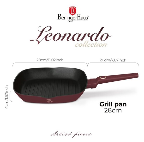 Pánev grilovací s titanovým povrchem 28 cm Leonardo Collection