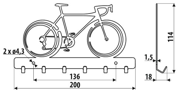 In-Design Věšák na klíče Bike černý