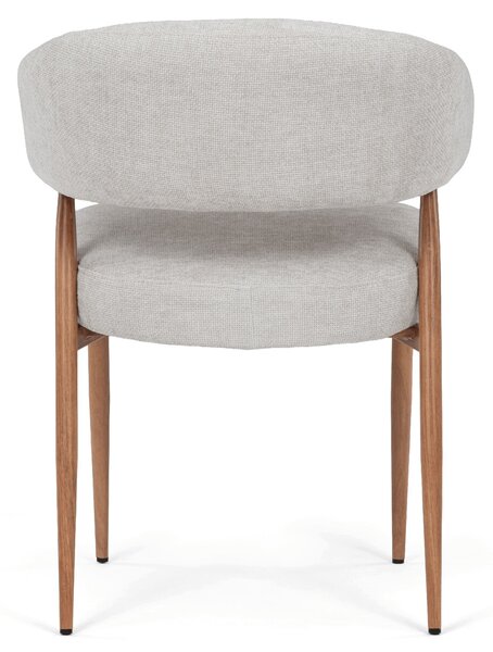 Jídelní židle VENEZIA - šedá látka / kovové nohy