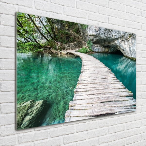Foto obraz sklo tvrzené Plitvická jezera osh-44743153