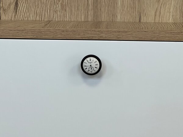 Giusti Nábytková knopka Clock černá/porcelán