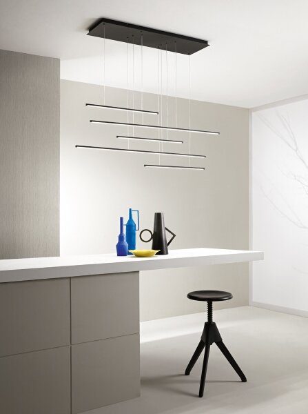 Ondaluce - LED Stmívatelný lustr na lanku GENIUS LED/72W/230V černá