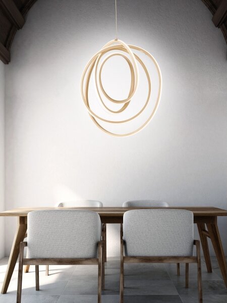 Ondaluce - LED Stmívatelný lustr na lanku GOLDEN LED/50W/230V pr. 50 cm zlatá
