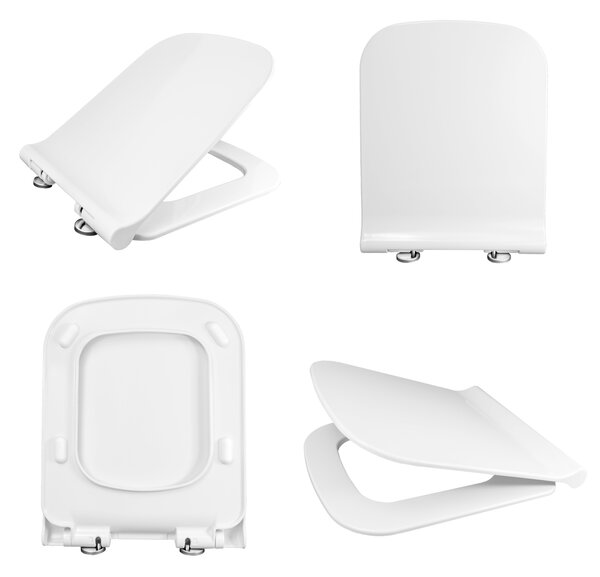 Gamma Erga Viana, toaletní WC sedátko 418(467)x444mm z duroplastu s pomalým zavíráním, bílá, ERG-GAM-D6