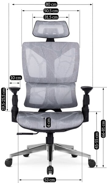 Kancelářská židle Matana (šedá). Akce -20%