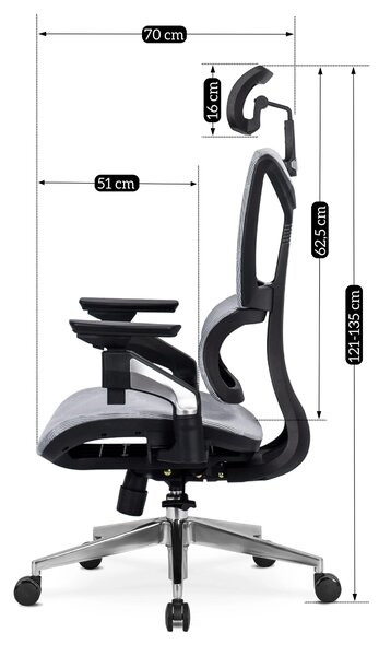 Kancelářská židle Matana (šedá). Akce -20%