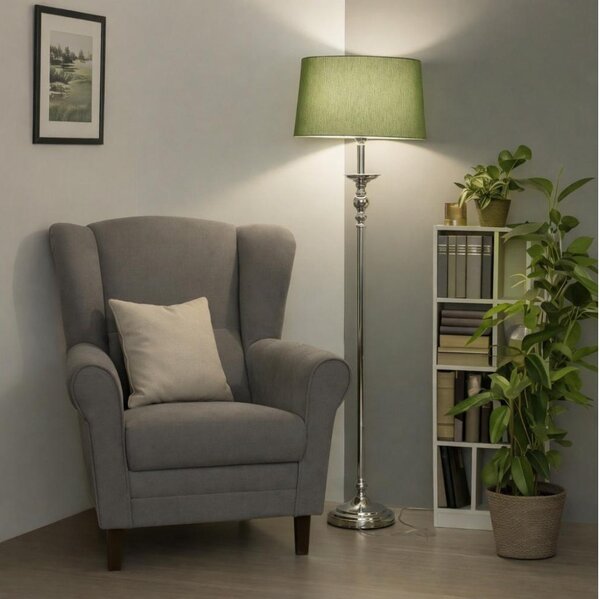 Brilagi - LED Stojací lampa CERIA 1xE27/60W/230V pr. 45 cm lesklý chrom/zelená
