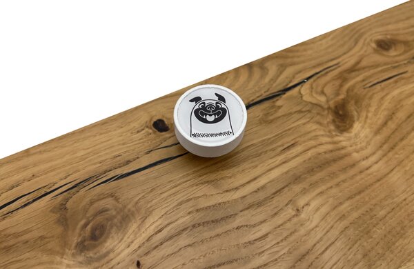 In-Design Nábytková knopka Nero bílá, motiv buldog V105