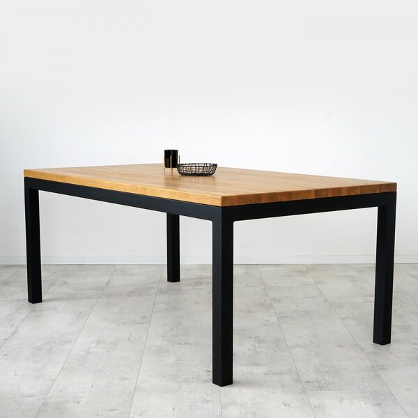 Jídelní stůl s masivní dubovou deskou Klasik 1400 x 900 mm