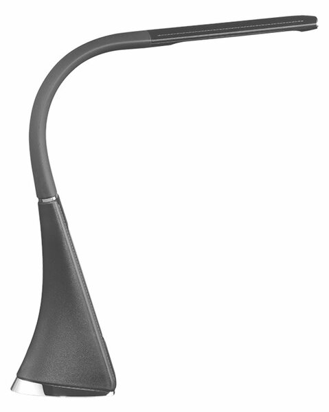 Solight LED stolní lampička s displayem, 6W, 4100K, kůže, černá WO46-B