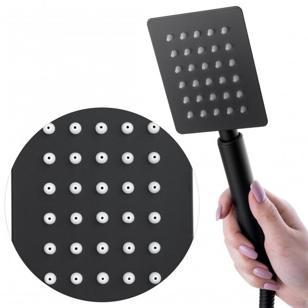 Erga Dual, podomítková sprchová souprava s dešťovou hlavicí 30x30 cm, i-BOX instalační systém, černá matná, ERG-YKA-BP.DUAL30-BLK