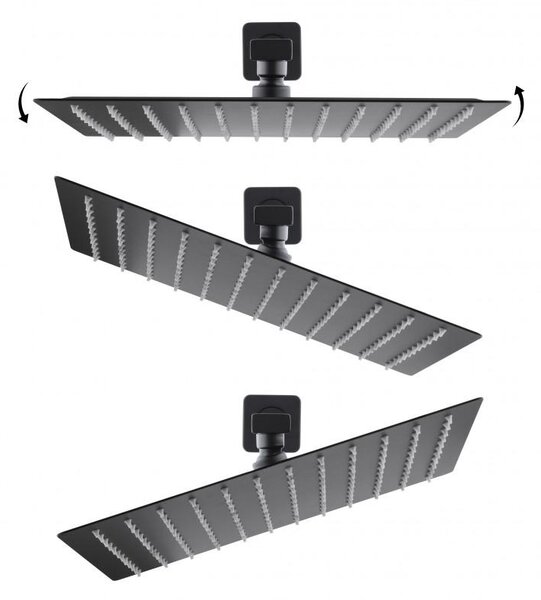 Erga Dual, podomítková sprchová souprava s dešťovou hlavicí 30x30 cm, i-BOX instalační systém, černá matná, ERG-YKA-BP.DUAL30-BLK