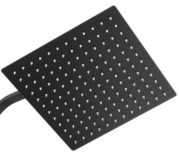 Erga Goba, sprchová souprava s termostatickou baterií a dešťovou hlavicí 30x30 cm, černá matná, ERG-YKA-BP.GOBA-THERM-30-BLK