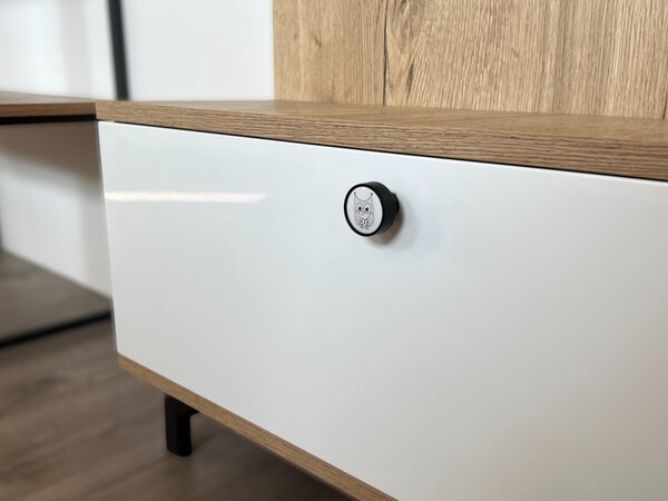 In-Design Nábytková knopka Bianco černá, motiv sova II V110