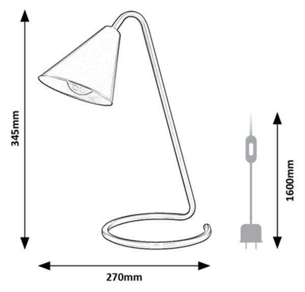 Rabalux stolní lampa Monty E14 1x MAX 40W bílá 3089