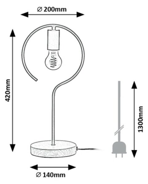 Rabalux stolní lampa Rufin E27 1x MAX 40W buk 3220
