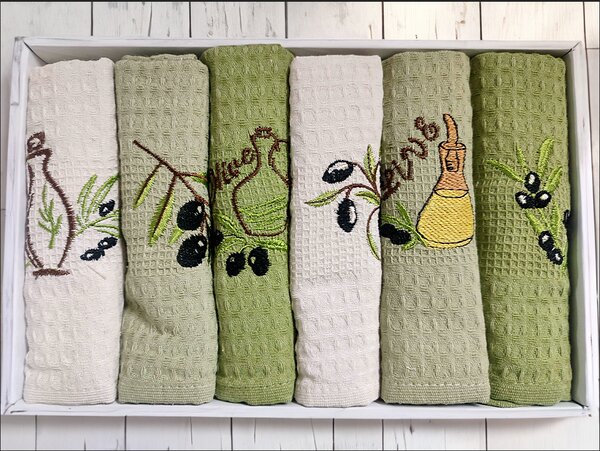 Utěrky v dárkovém balení OLIVE set 6ks