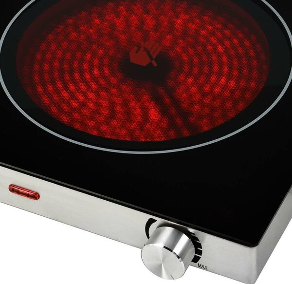 Exihand Jednoplotnový vařič s keramickou deskou CKP 1001, 2000W, nerez CKP1001