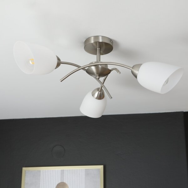 Přisazený lustr DONNA 3xE27/60W/230V nikl
