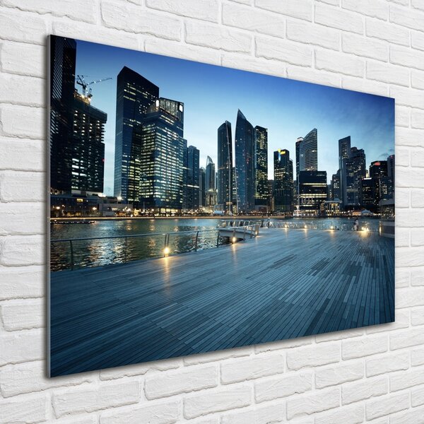Foto obraz fotografie na skle Singapur noc osh-50961314