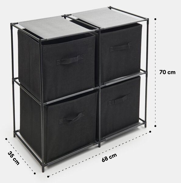 Sinsay - Regál s textilními boxy - černá