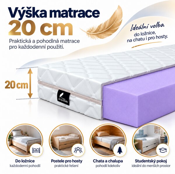 ProPOSTELE Matrace PUR 20 cm 80 x 190 cm Sense