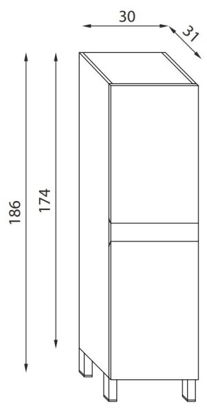 Koupelnová skříňka KENWOOD 186 cm dub