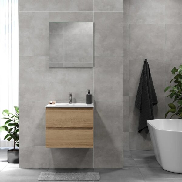 Koupelnová skříňka s umyvadlem KENWOOD 61 cm dub