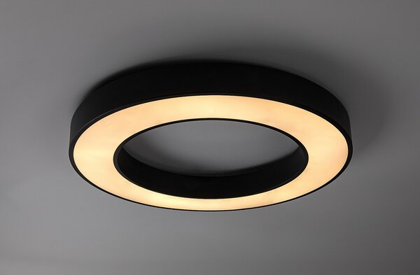 Rabalux 71361 LED přisazené stropní svítidlo Cirano | 45W integrovaný LED zdroj | 2700lm | 3000-6500K | dálkové ovládání | stmívač | černá
